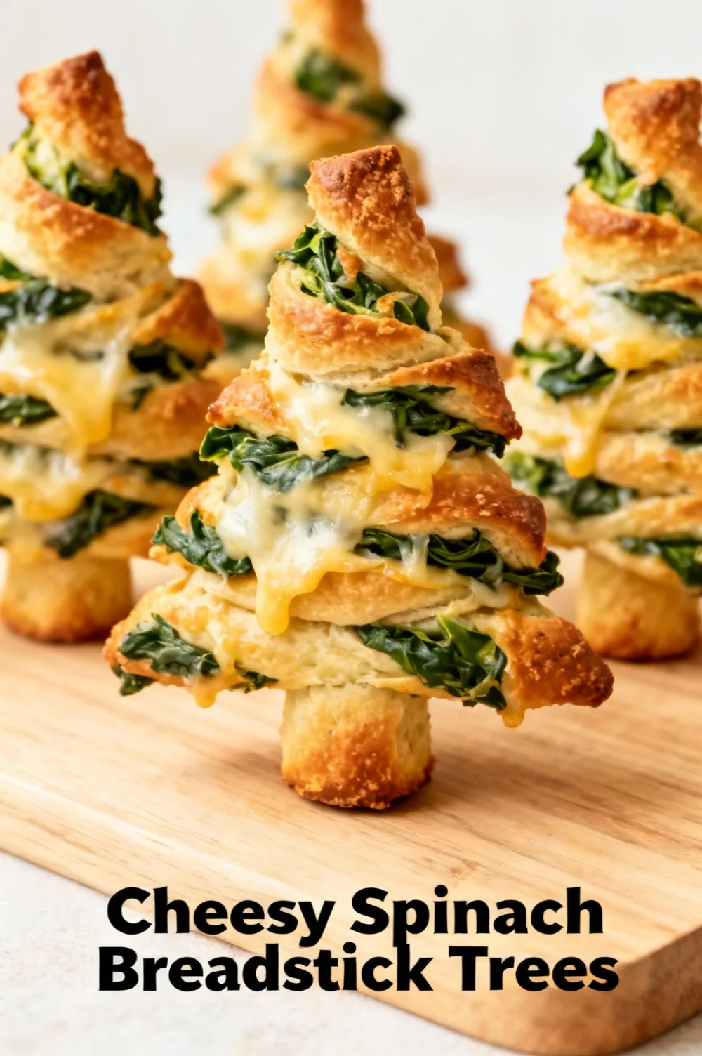 Cheesy Spinach Breadstick Trees