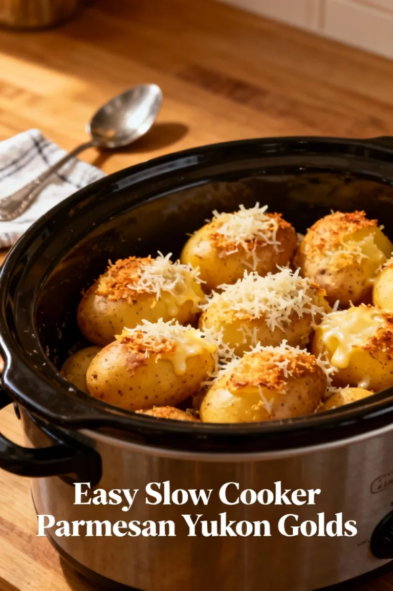 Easy Slow Cooker Parmesan Yukon Golds