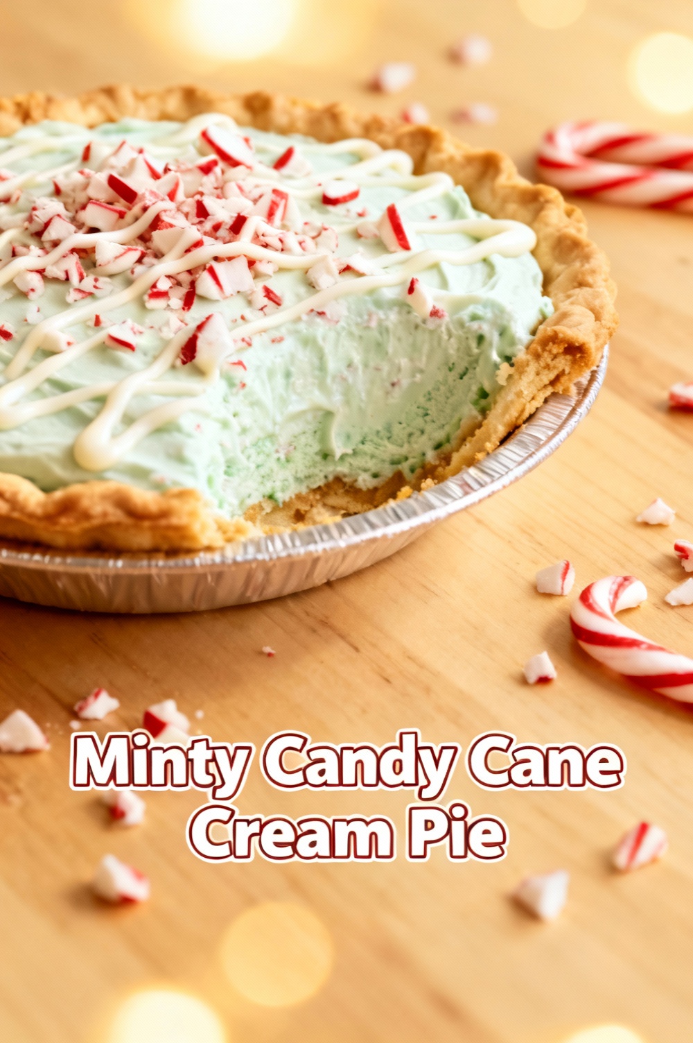 Minty Candy Cane Cream Pie