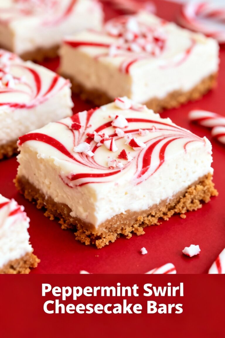 Peppermint Swirl Cheesecake Bars