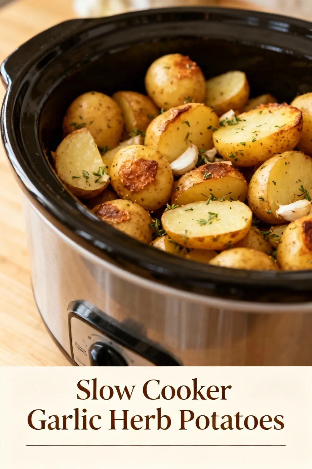 Slow Cooker Garlic Herb Potatoes