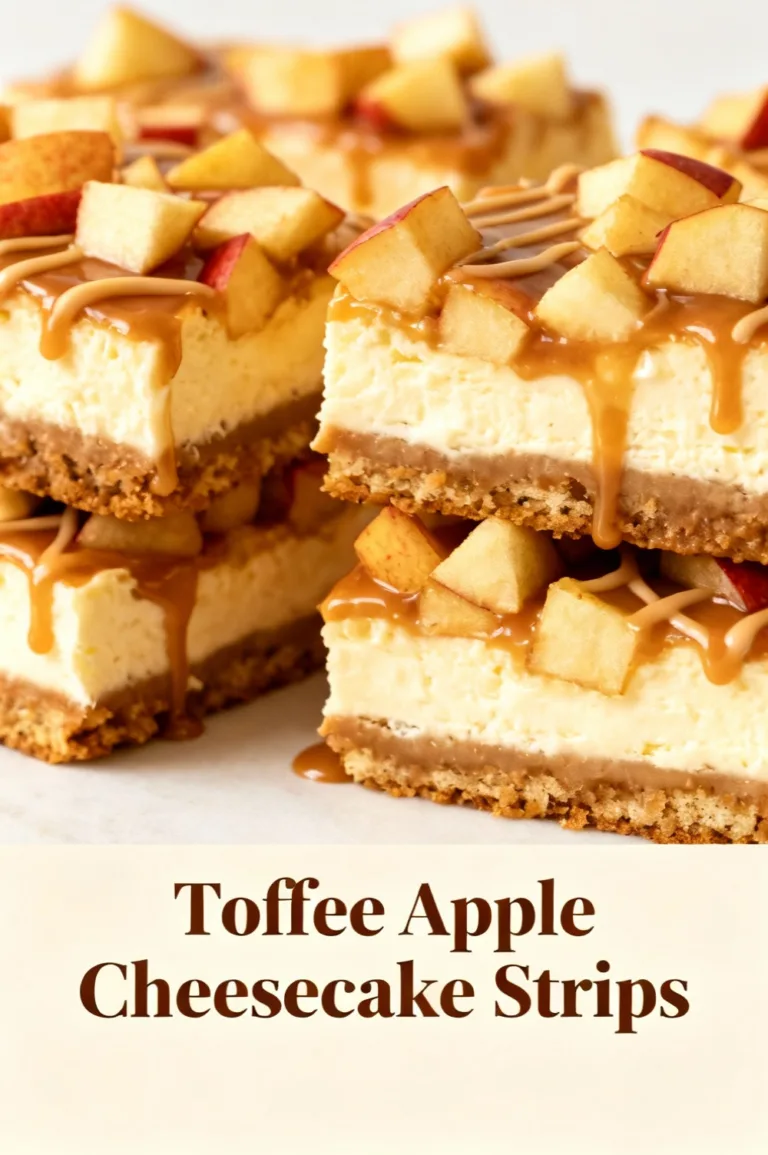 Toffee Apple Cheesecake Strips