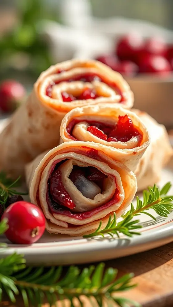 Holiday Cranberry Pinwheel Wraps