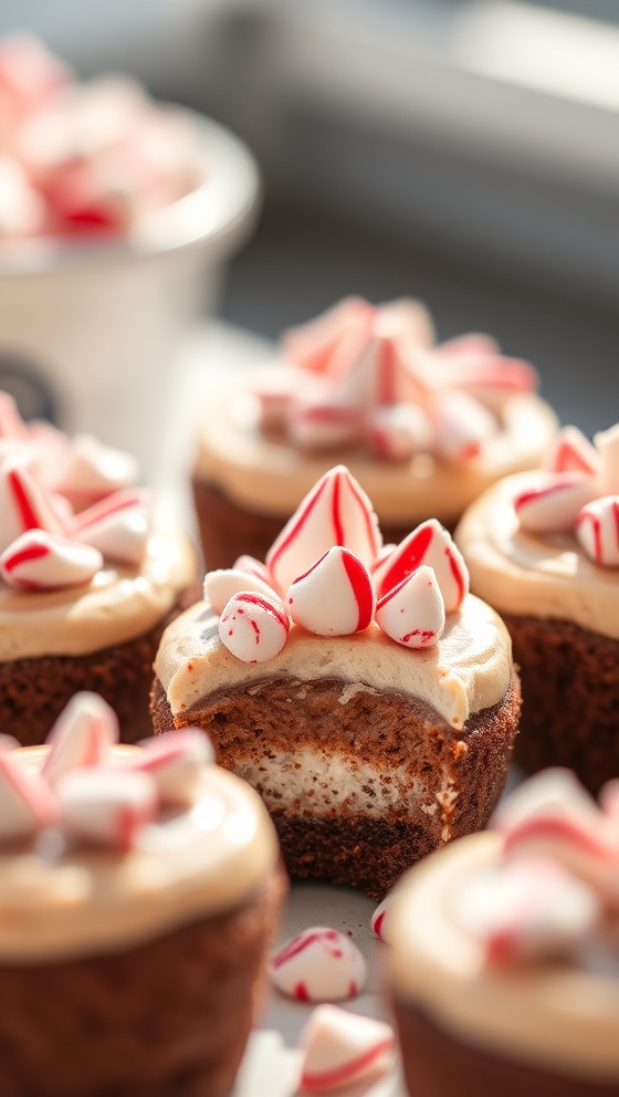 Hot Cocoa Peppermint Cheesecake Bites