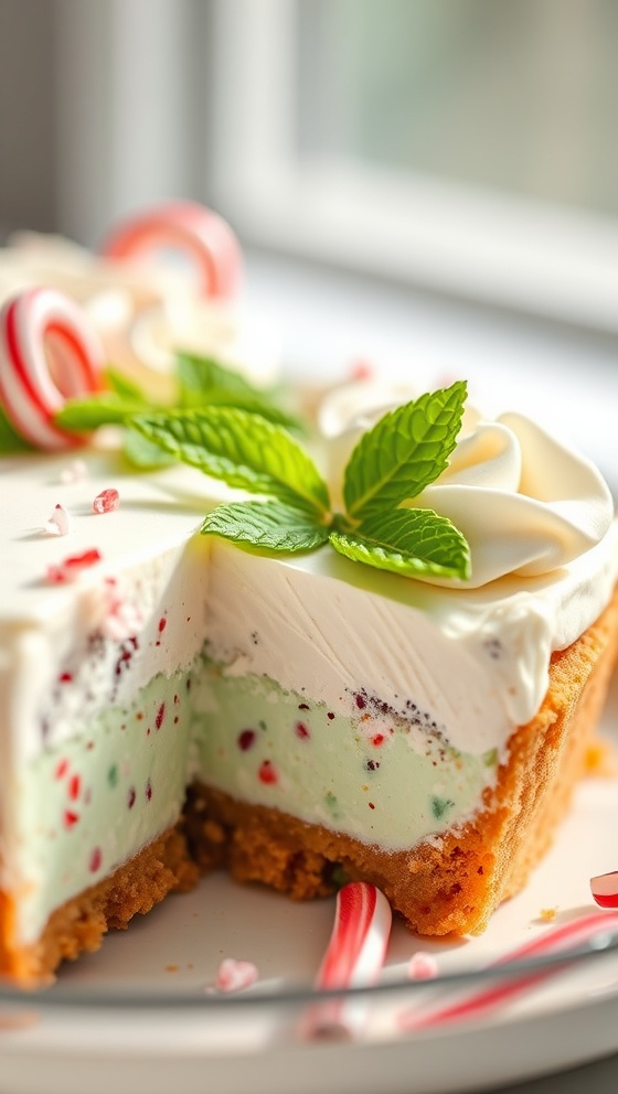 Minty Candy Cane Cream Pie