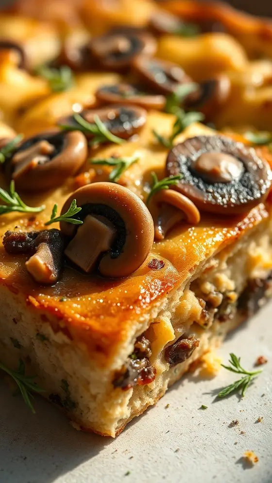 Savory Bread Pudding with Mushrooms & Herbs