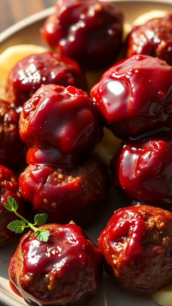 Tangy Cranberry Glazed Meatballs