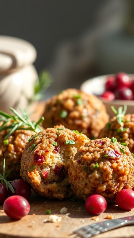 Cranberry Herb Stuffing Balls