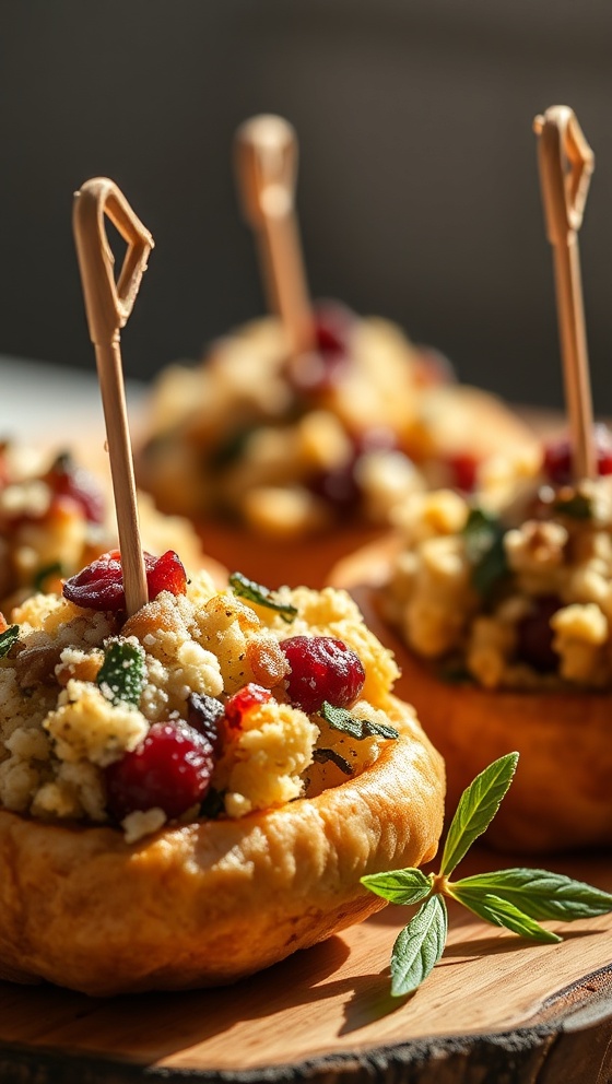 Cranberry Sage Stuffing Poppers