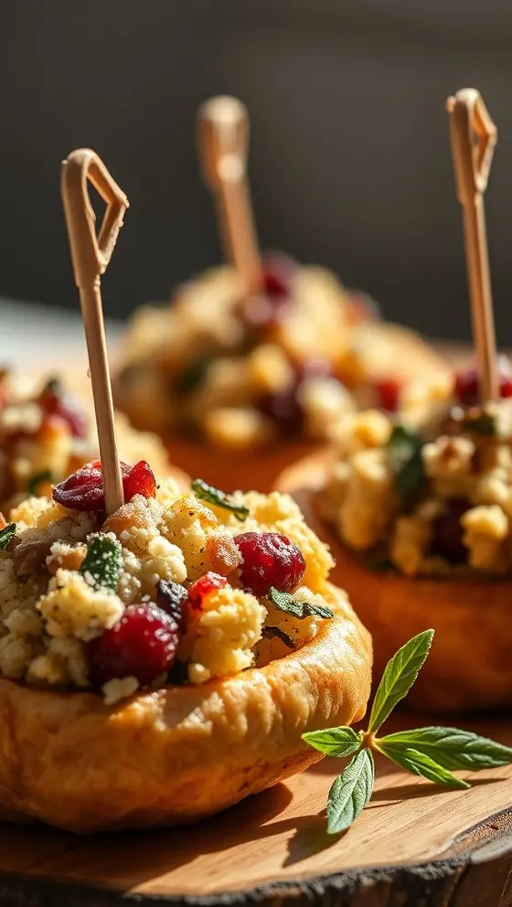 Cranberry Sage Stuffing Poppers