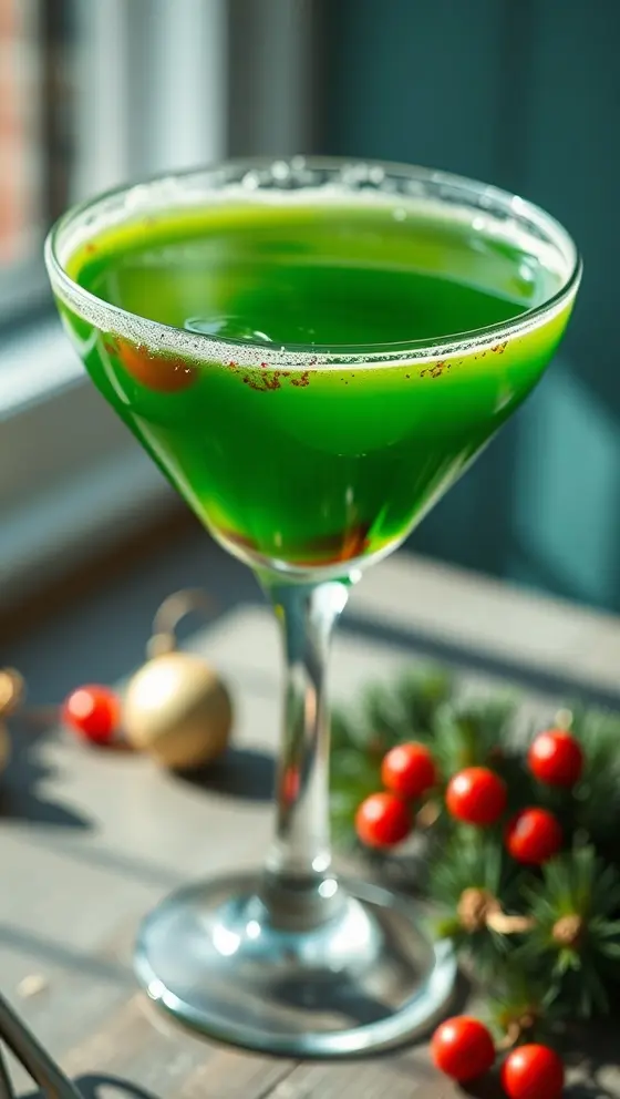 Grinchy Green Holiday Martini