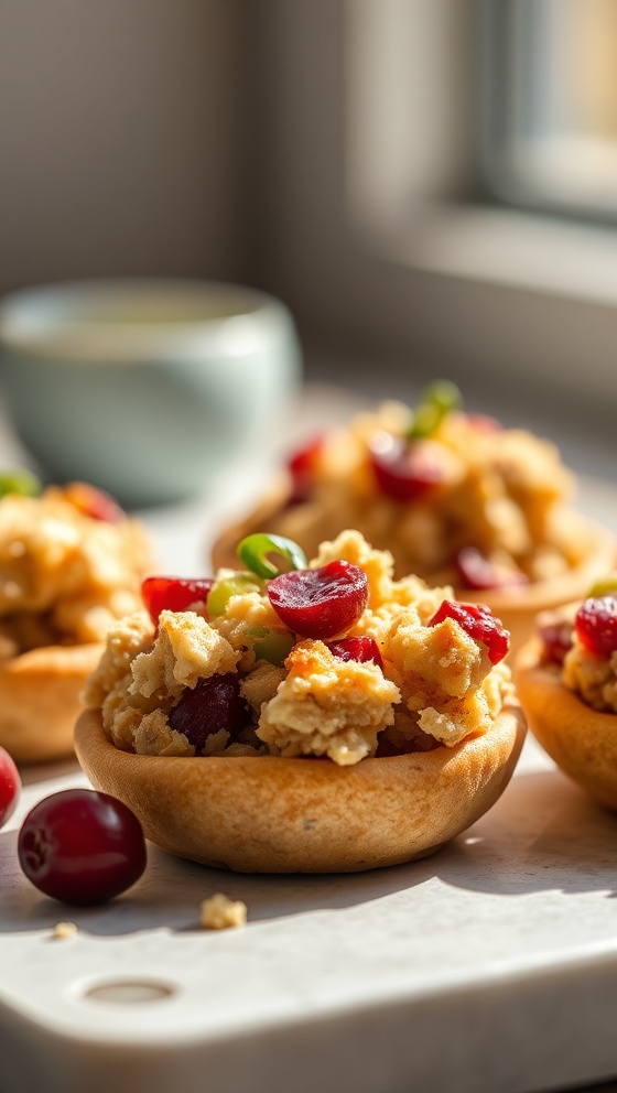 Simple Turkey Cranberry Stuffing Bites
