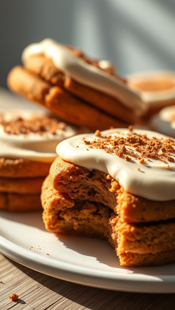 Carrot Cake Cookies with Maple Cinnamon Frosting