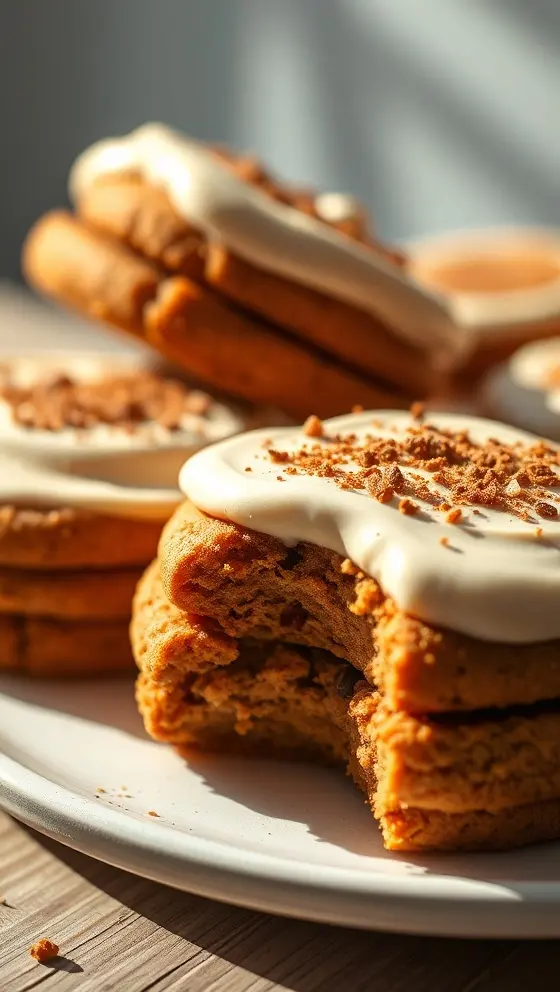 Carrot Cake Cookies with Maple Cinnamon Frosting