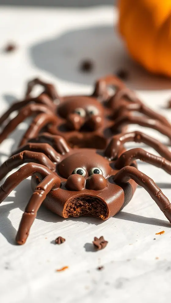 Chocolate Pumpkin Spider Cookies