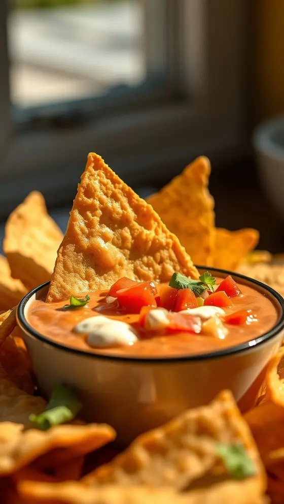 Nacho Triangles with Salsa Ranch Dip