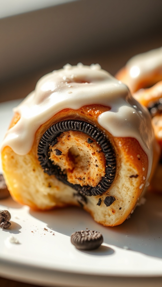Oreo Stuffed Cinnamon Rolls