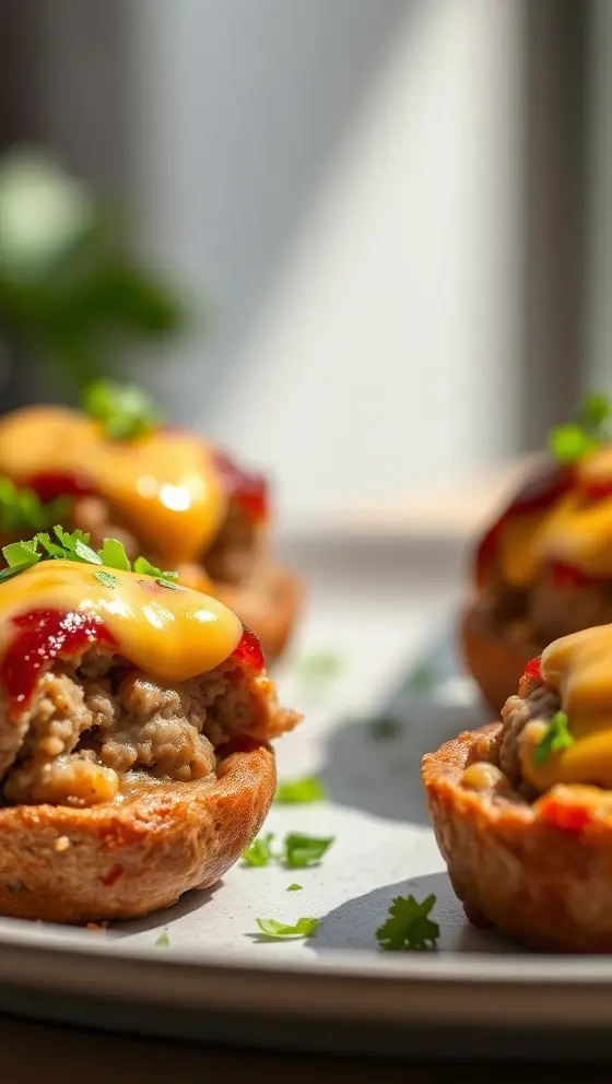 Cheesy Stuffed Meatloaf Bites
