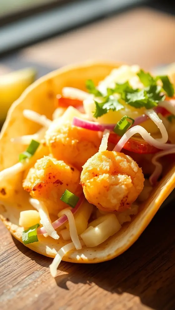 Coconut Shrimp Tacos with Pineapple Slaw
