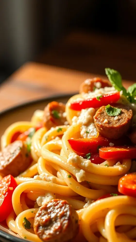 Creamy Sausage and Peppers Pasta