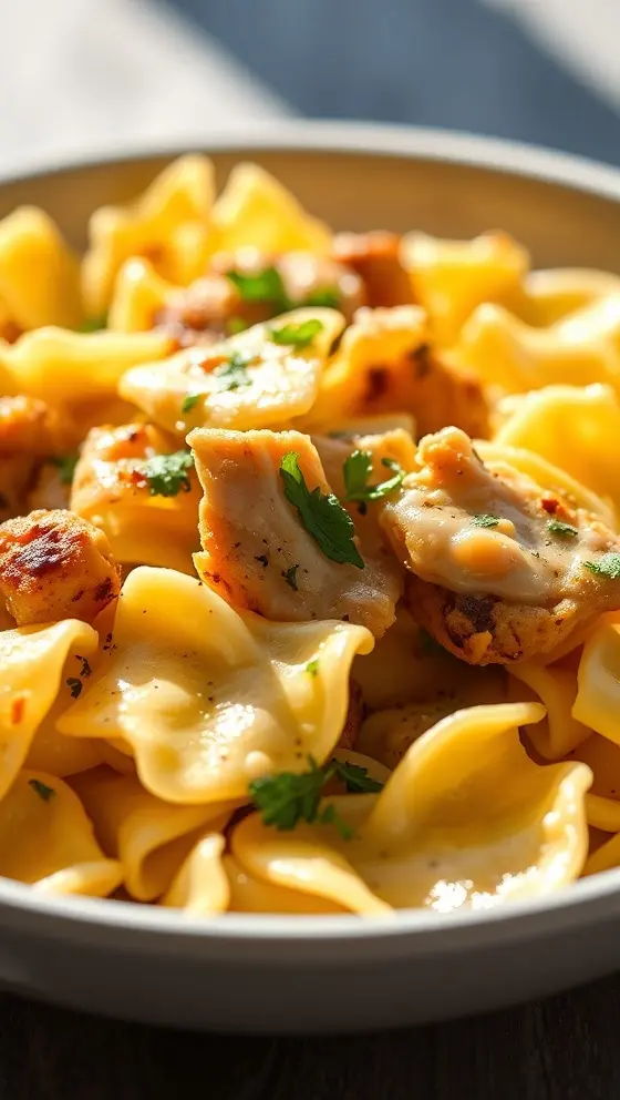 Farfalle with Chicken and Roasted Garlic