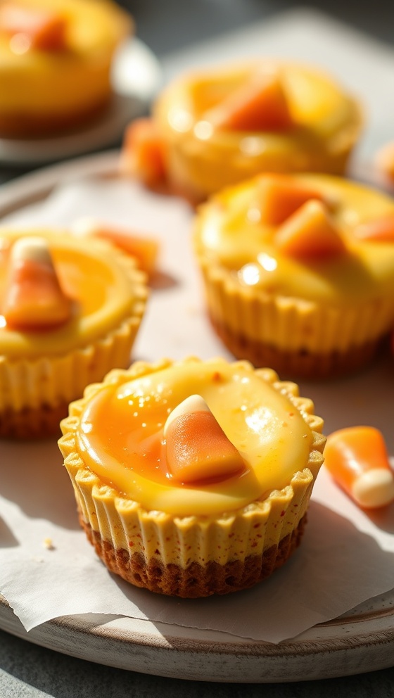 Mini Candy Corn Cheesecakes